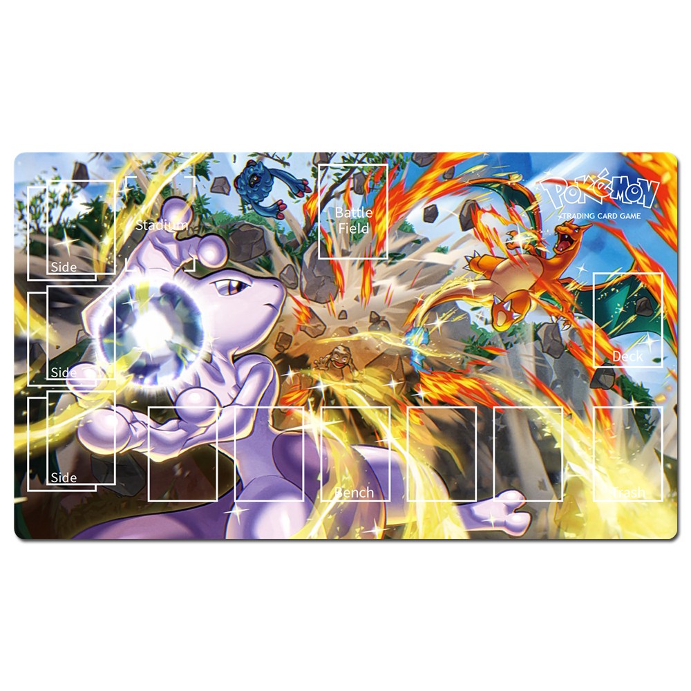 Pokemon Duel Playmat Mewtwo Charizard TCG CCG Pad Trading Card Game Mat Mousepad