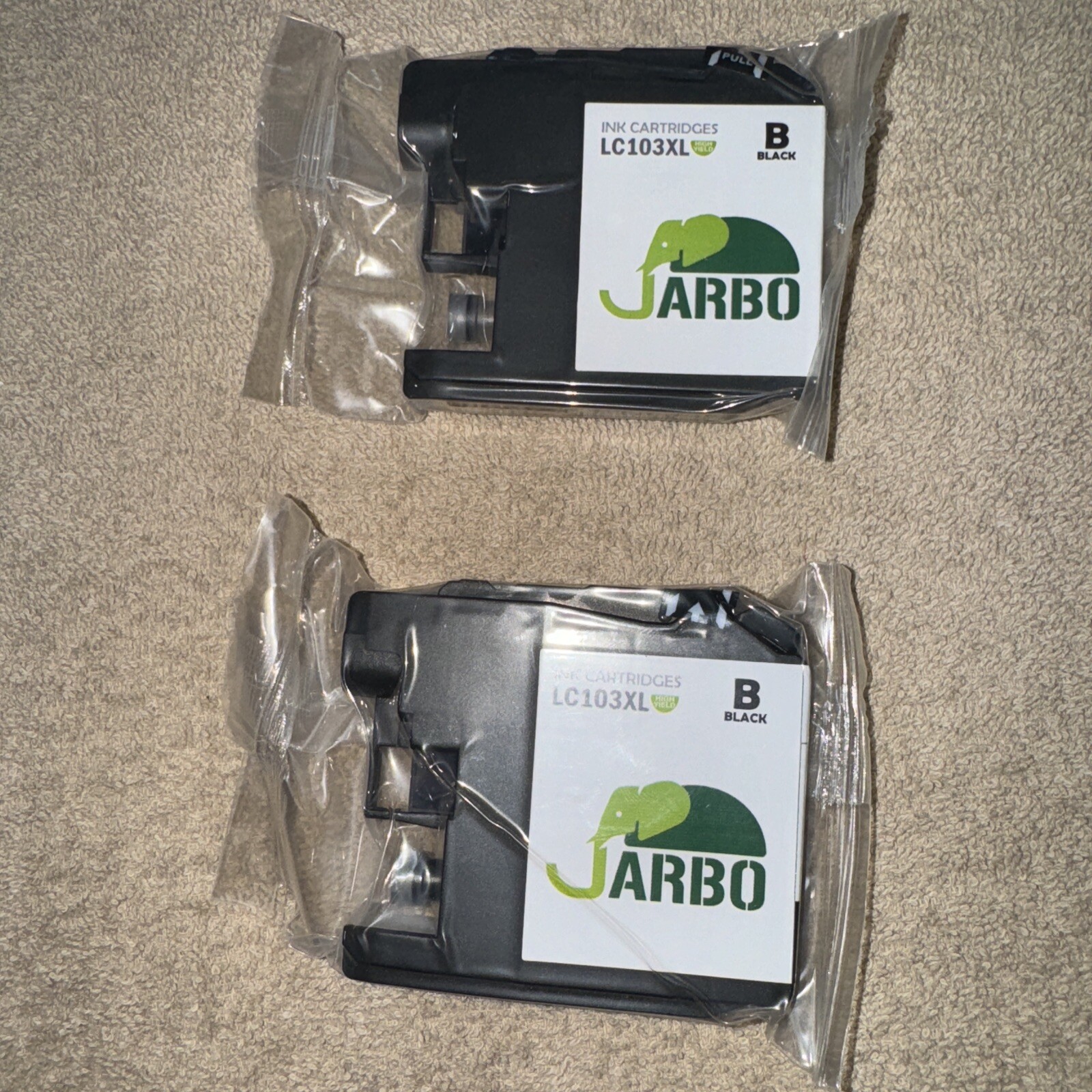 NEW Jarbo LC103XL Black Printer Ink Cartridges Package of 2 Sealed 