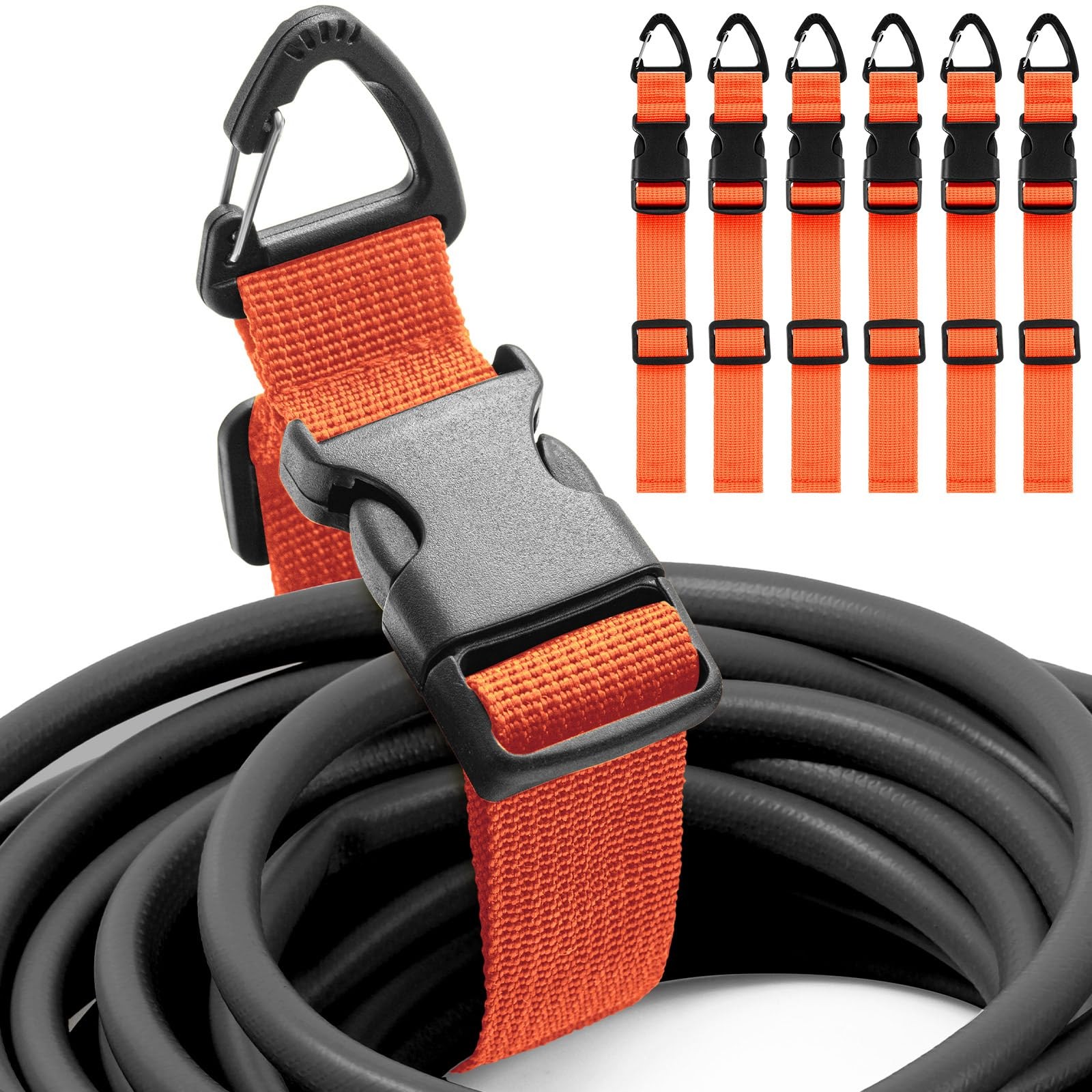 6 Pack 17 Inch Adjustable Extension Cord Holder Organizer with Triangle Clips fo