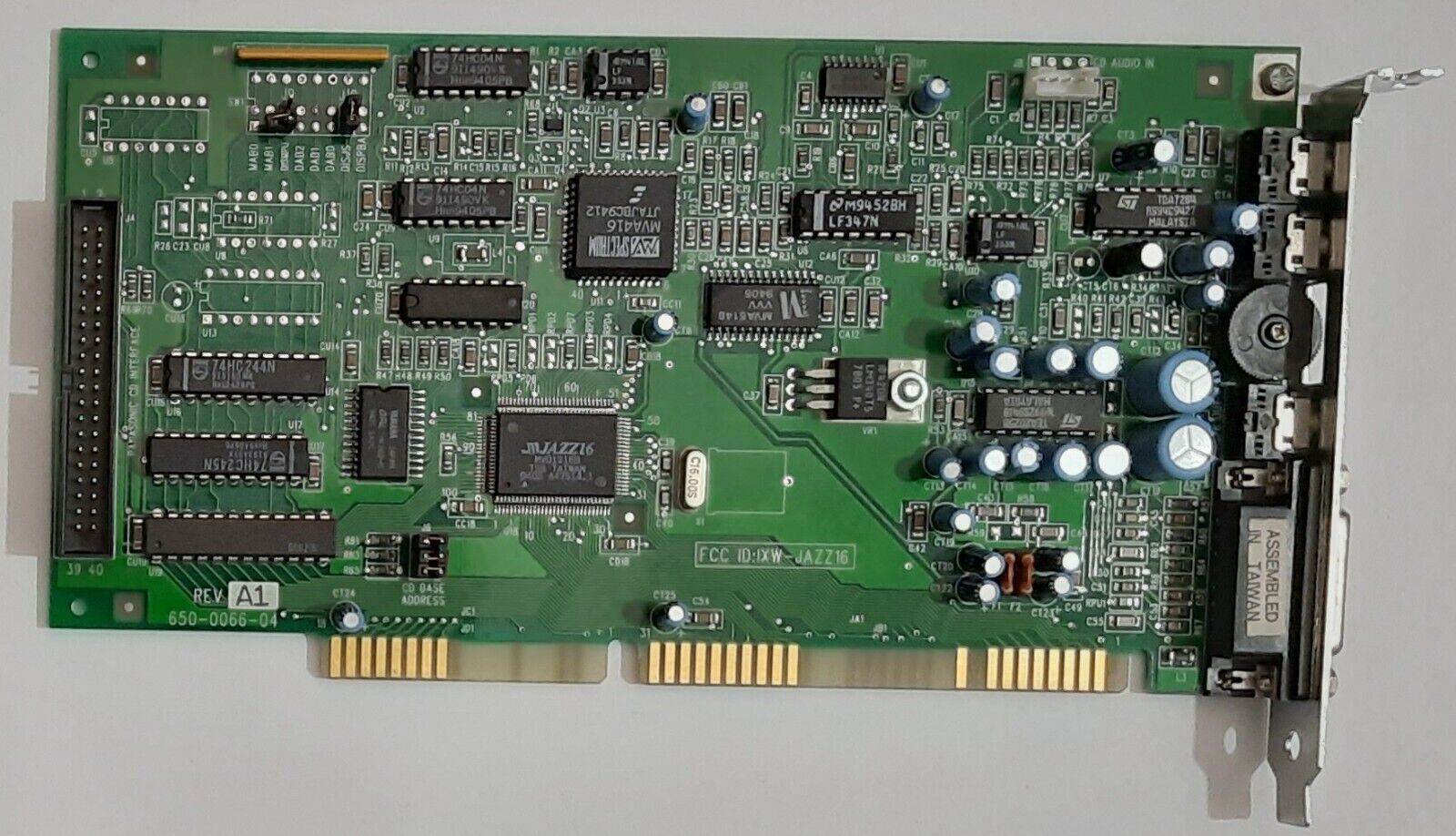 Media Vision Jazz 16 ISA Sound Card (650-0066-04, MVD1216B, Panasonic, Retro, 1994)