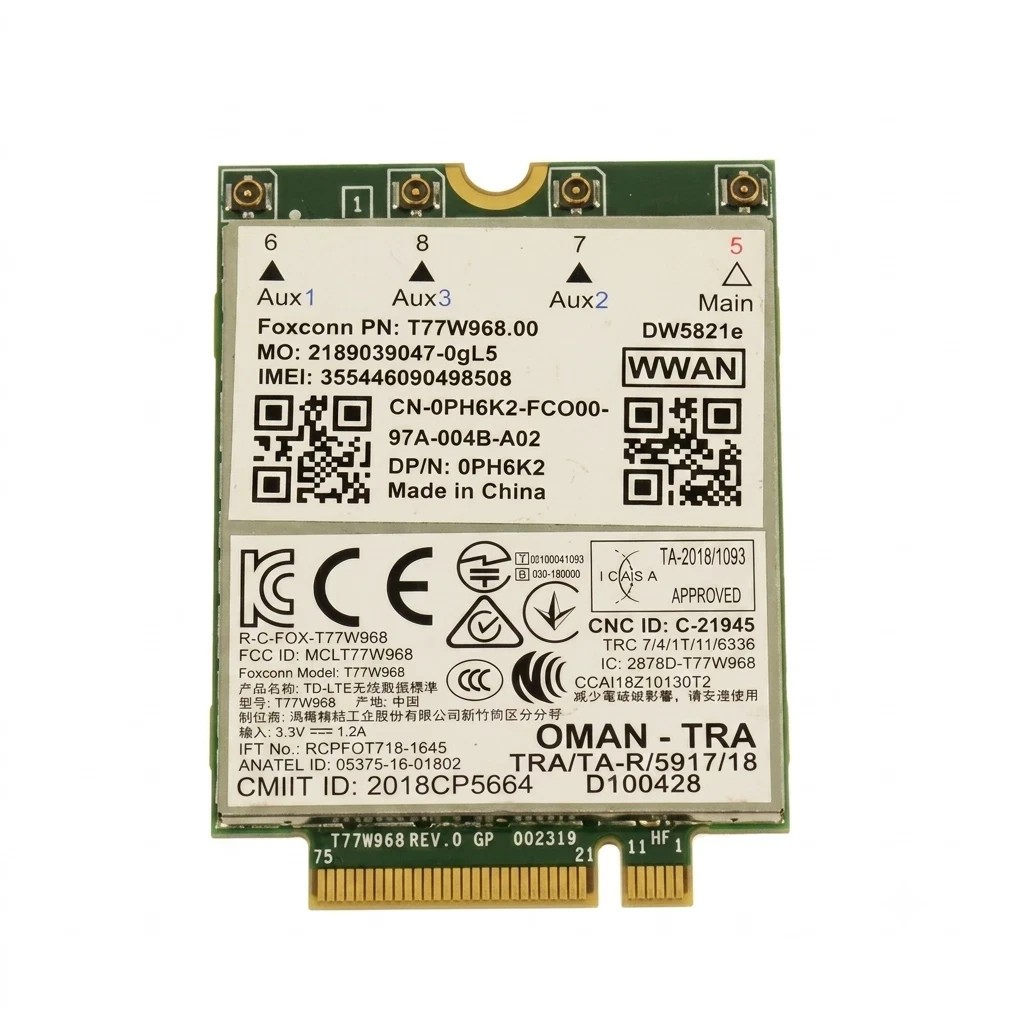 NEW Dell Wireless AirPrime EM7455 Qualcomm 4G WWAN NGFF Card REV A00 KRVRM