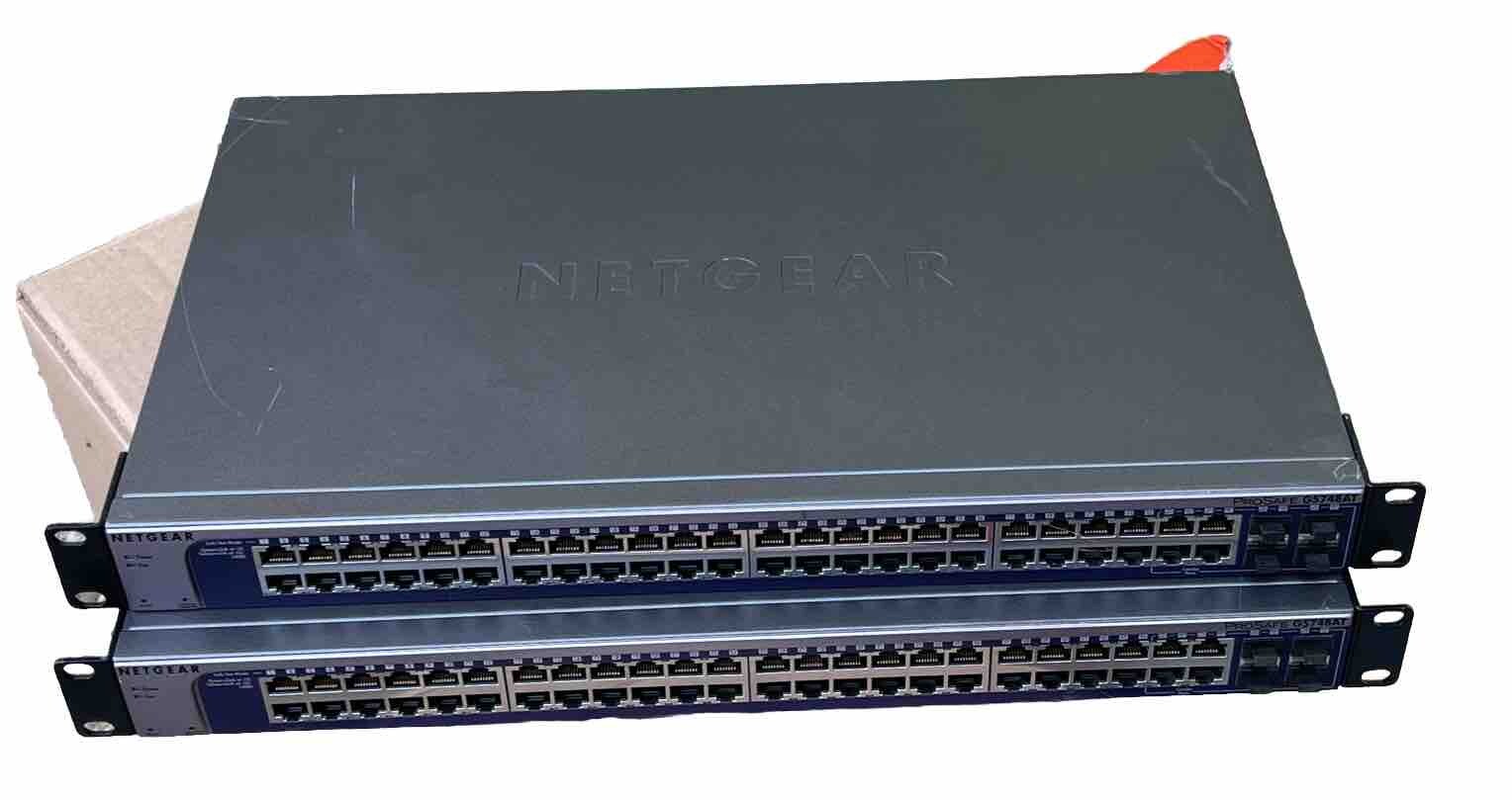 Lot Of(2) NetGear ProSafe GS748AT-100NAS 48-Ports