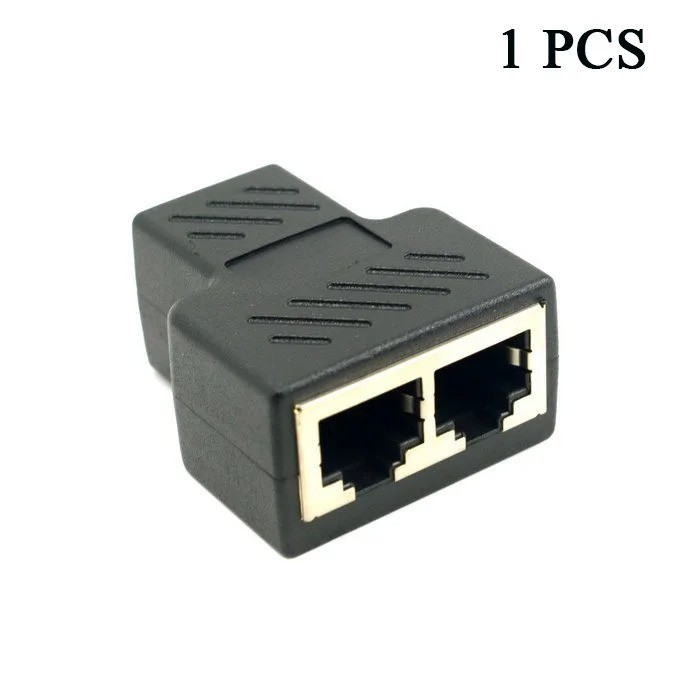 RJ45 Splitter Adapter 1 to 2 Ways Dual Female Port CAT6/5/7 LAN Ethernet Cable