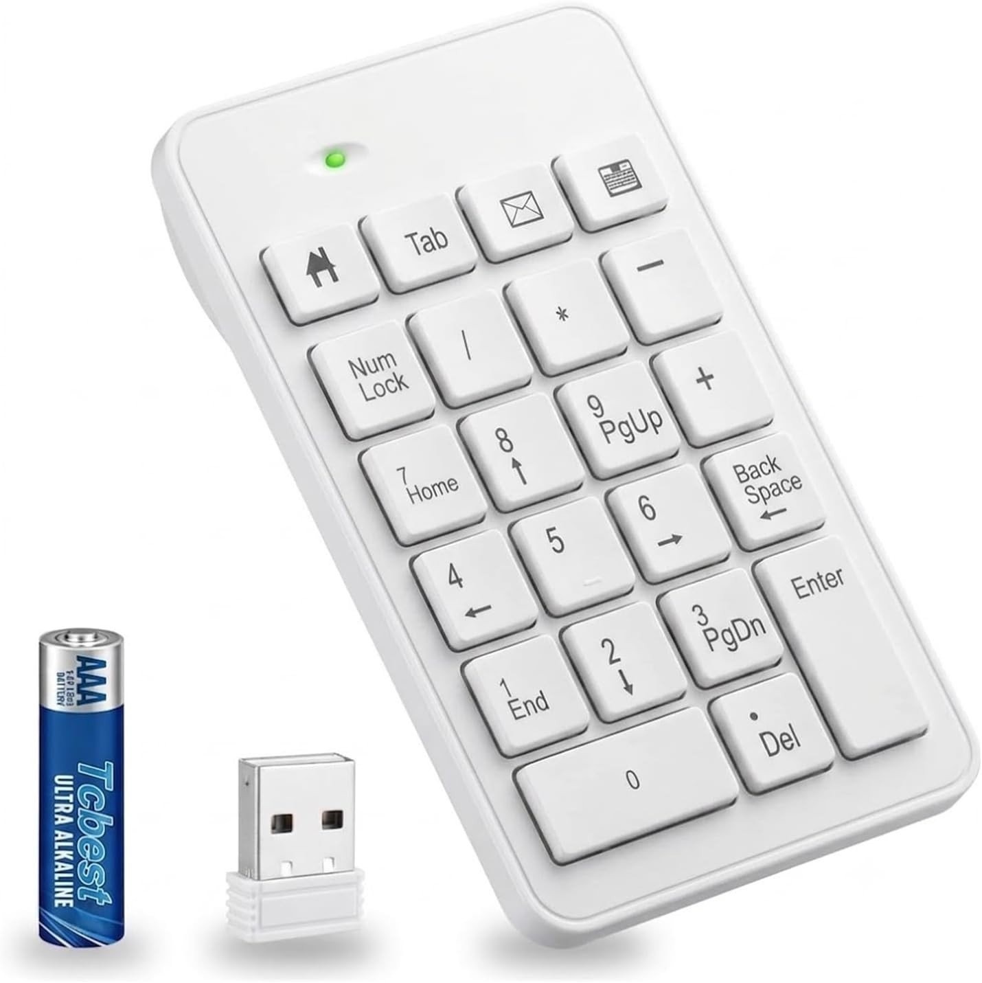 Wireless Number Pad with Battery, Enhanced Efficiency with 23 Keys Numeric Keypa