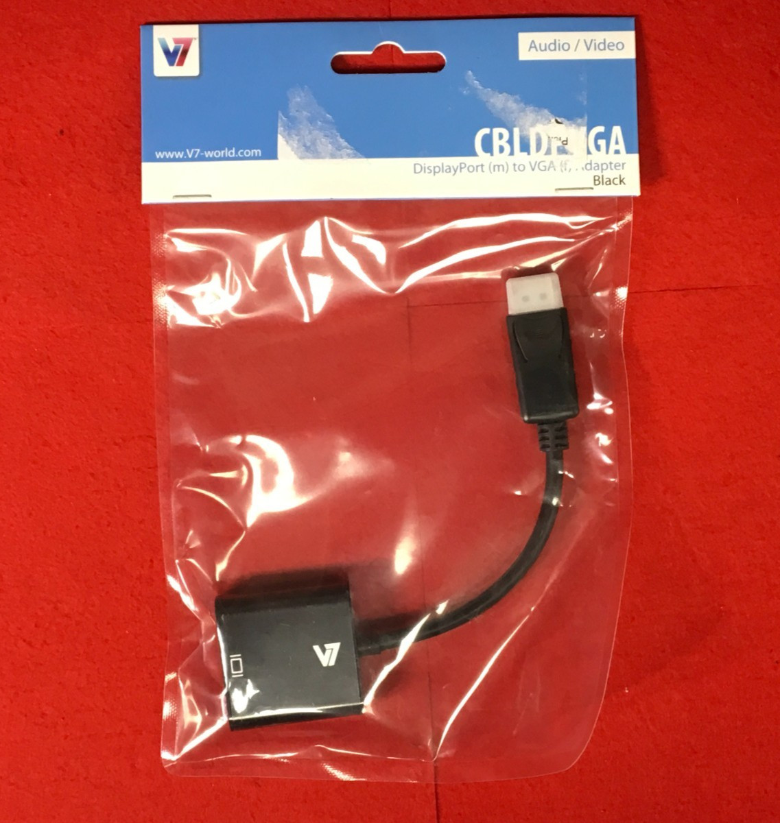 V7 DisplayPort to VGA Adapter black CBLDPVGA-1N ✅ ❤️️ ✅ ❤️ BRAND NEW SEALED