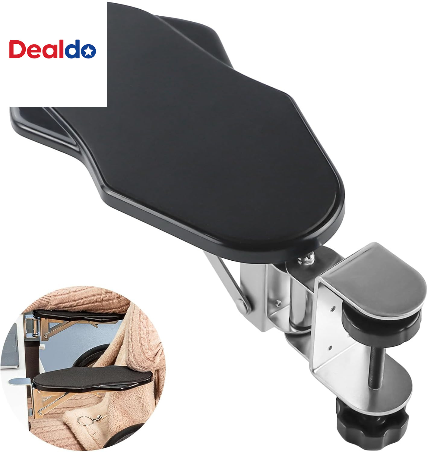 Arm Rest for Desk, Ergonomic Foldable Elbow Rest for Computer Desk, Adjustable R