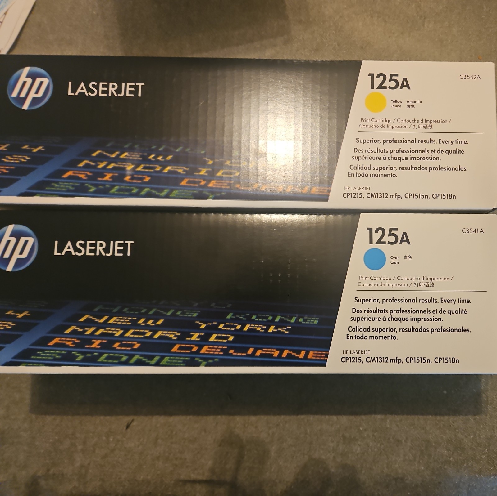 HP 125A LaserJet Toner Tri-Color Set CB541A/CB542A Cyan/Yellow