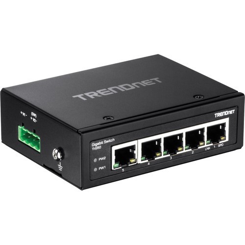 TRENDnet TI-G50 Hardened Industrial 5-Port Gigabit DIN-Rail Metal Switch 10Gbps
