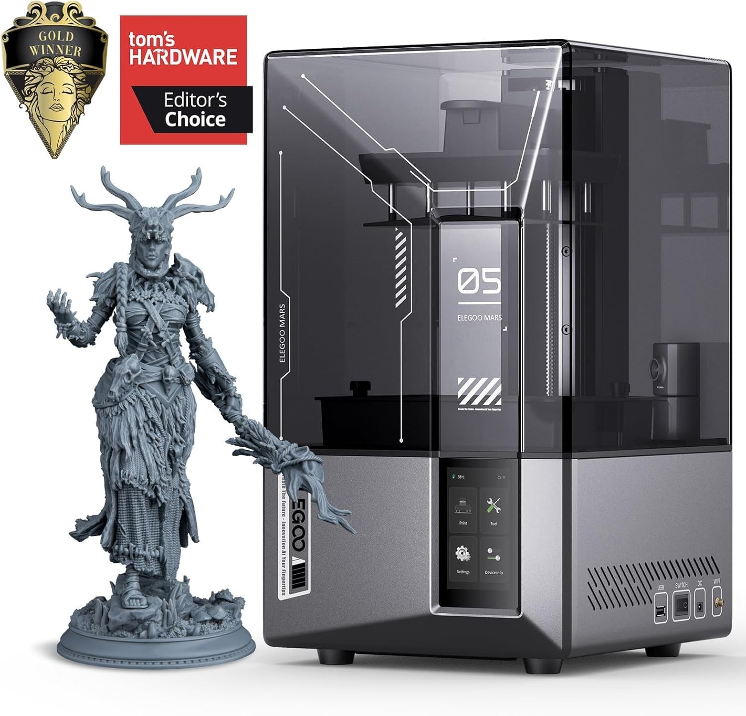 ELEGOO Mars 5 Ultra Resin 3D Printer | 7" 9K Mono LCD Smart Automatic Leveling