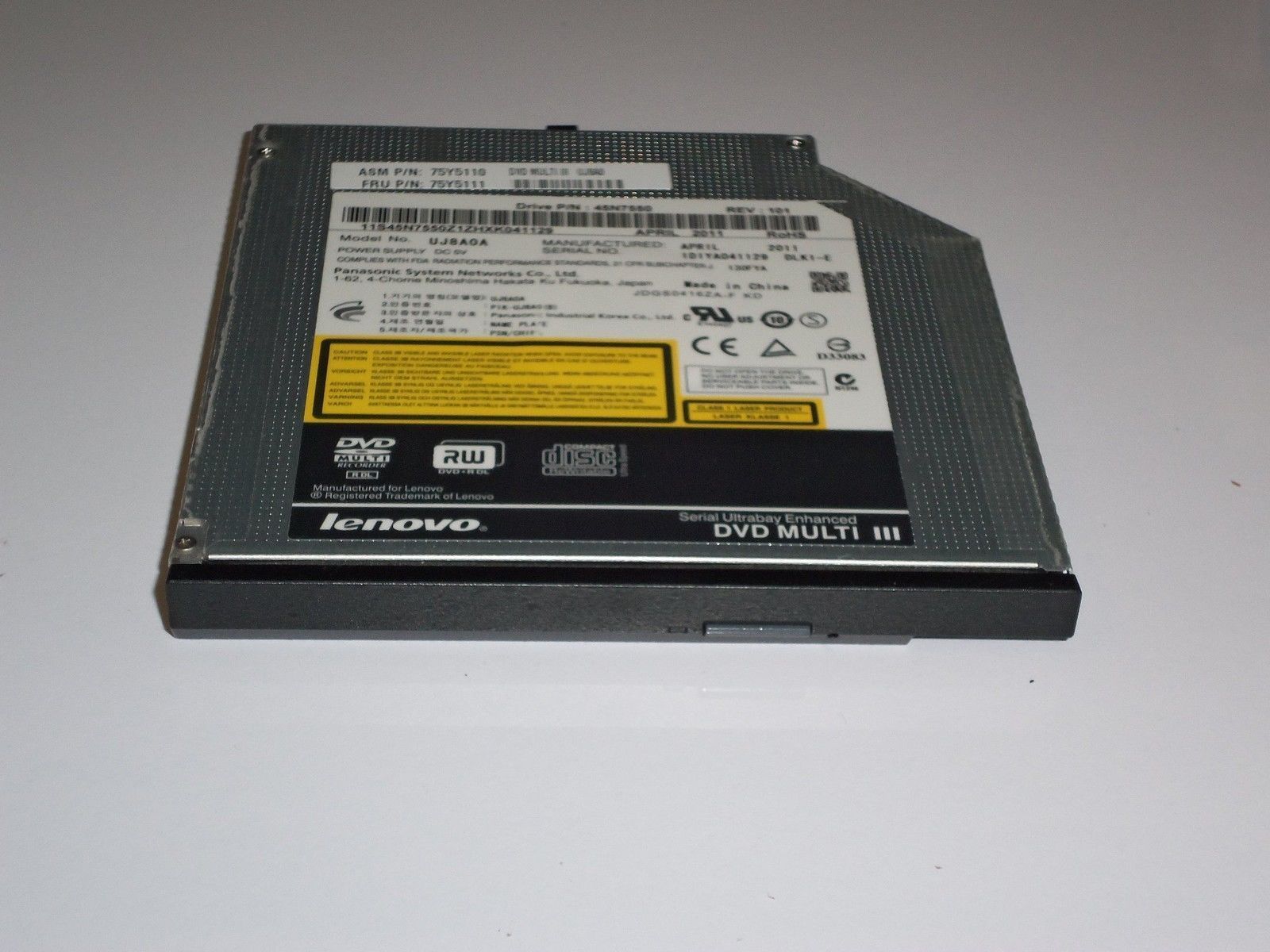 Lenovo ThinkPad T420 T510 W510 T520 75Y5115 DVD-RAM/RW Optical Drive TESTED GOOD