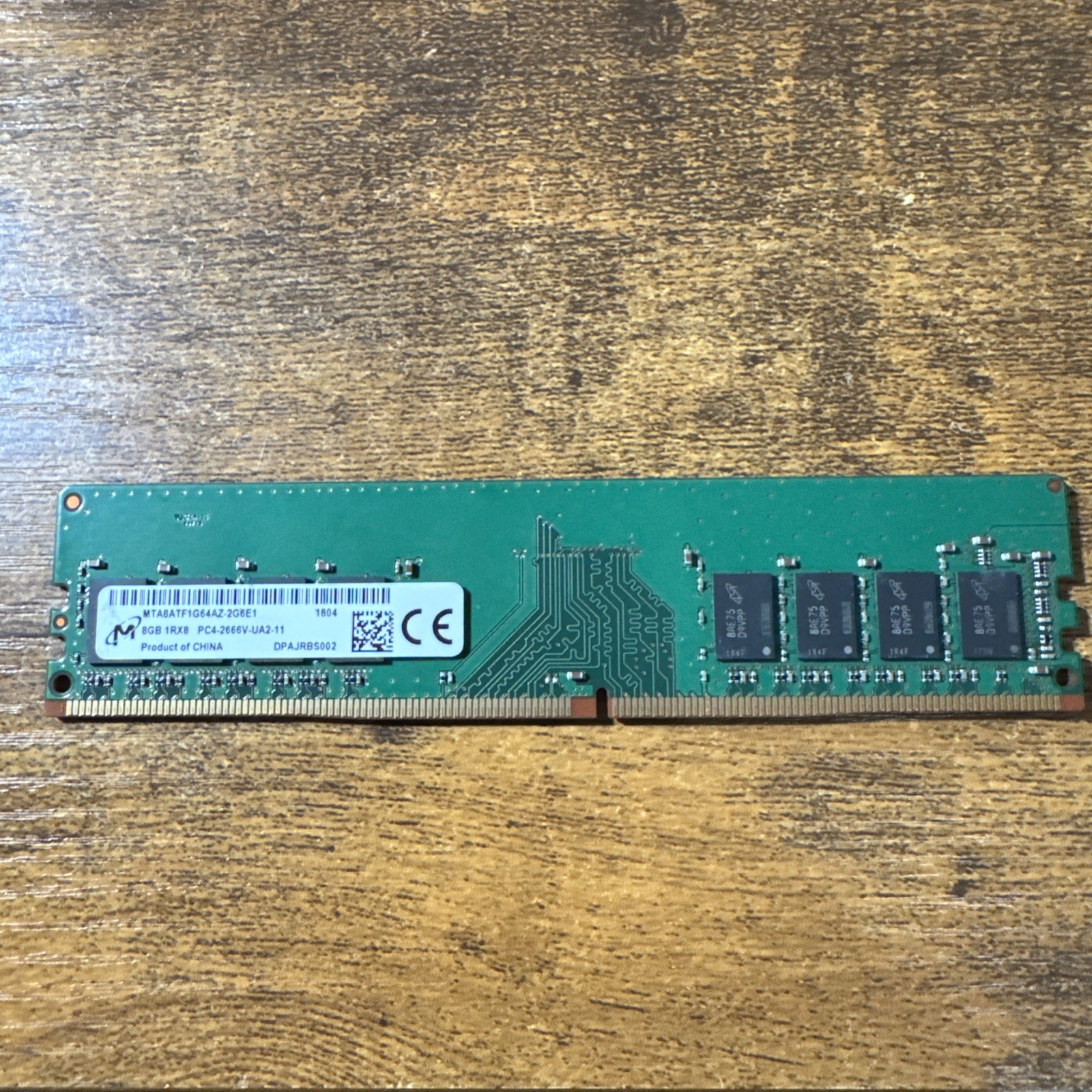 8GB Micron / Kingston 1Rx8 DDR4 RAM - 1Rx8 PC4 -2666V- UA2-11