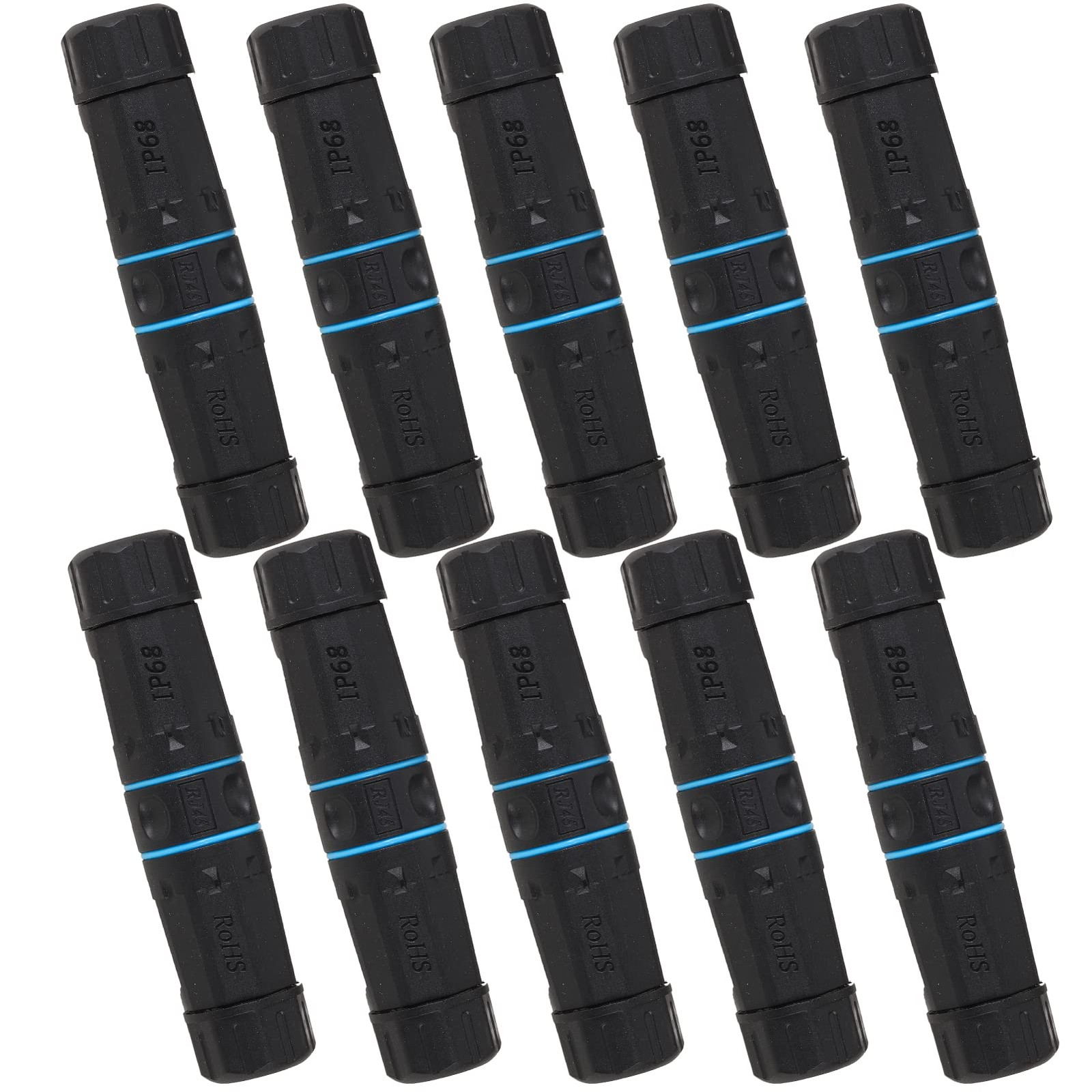 10PCS M23 Shielded RJ45 Waterproof Cat5/5e/6 8P8C Connector IP67 Ethernet LAN...