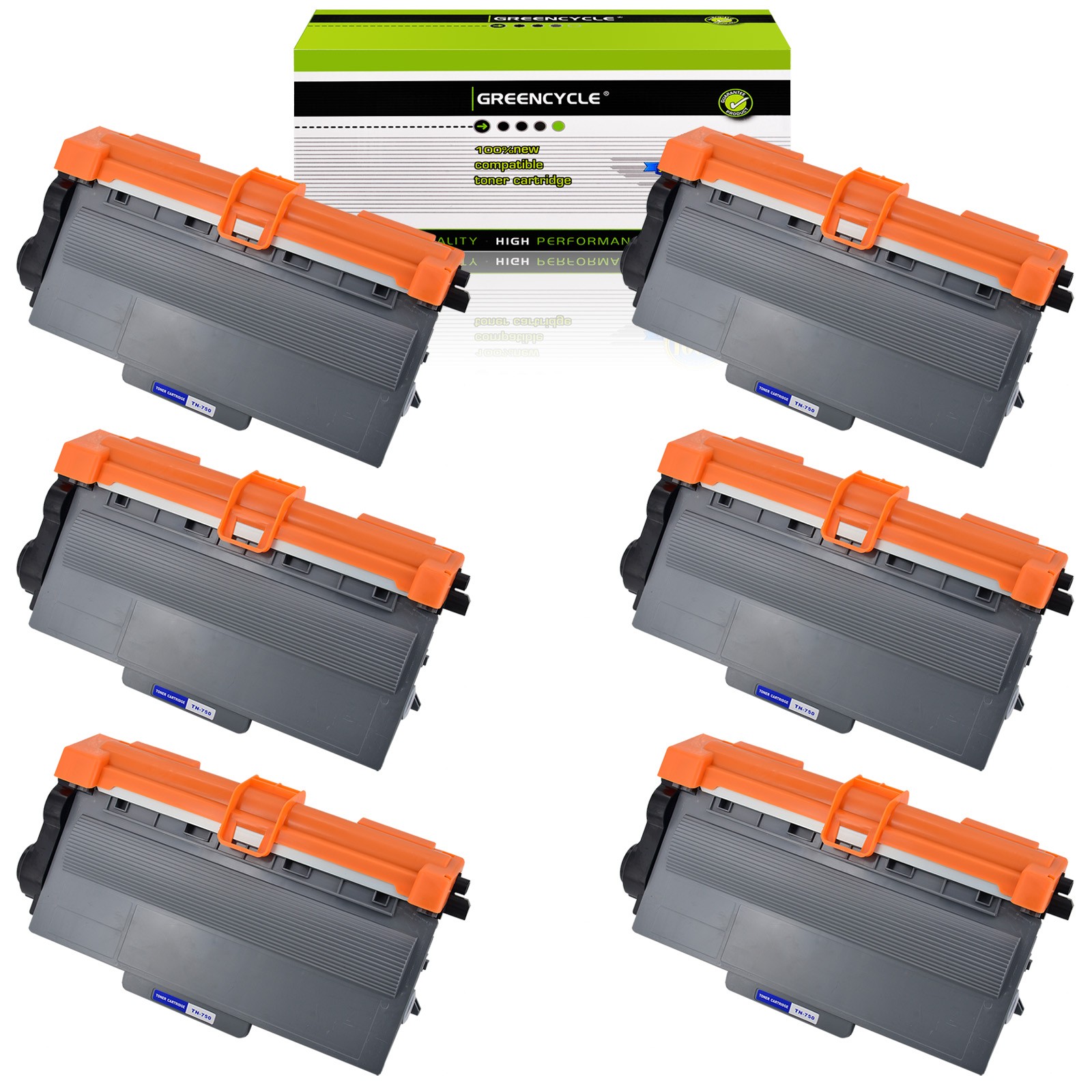 6PK TN750 High Yield Black Toner Cartridges For Brother DCP-8150DN DCP-8155DN