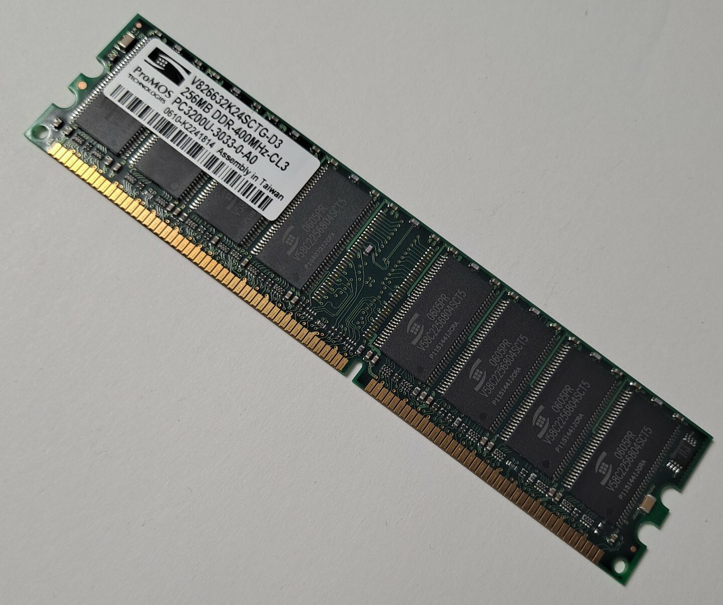 ProMos PC3200U-3033-0-A0 256MB DDR-400MHz-CL3 RAM 1 Stick Tested Working Pull