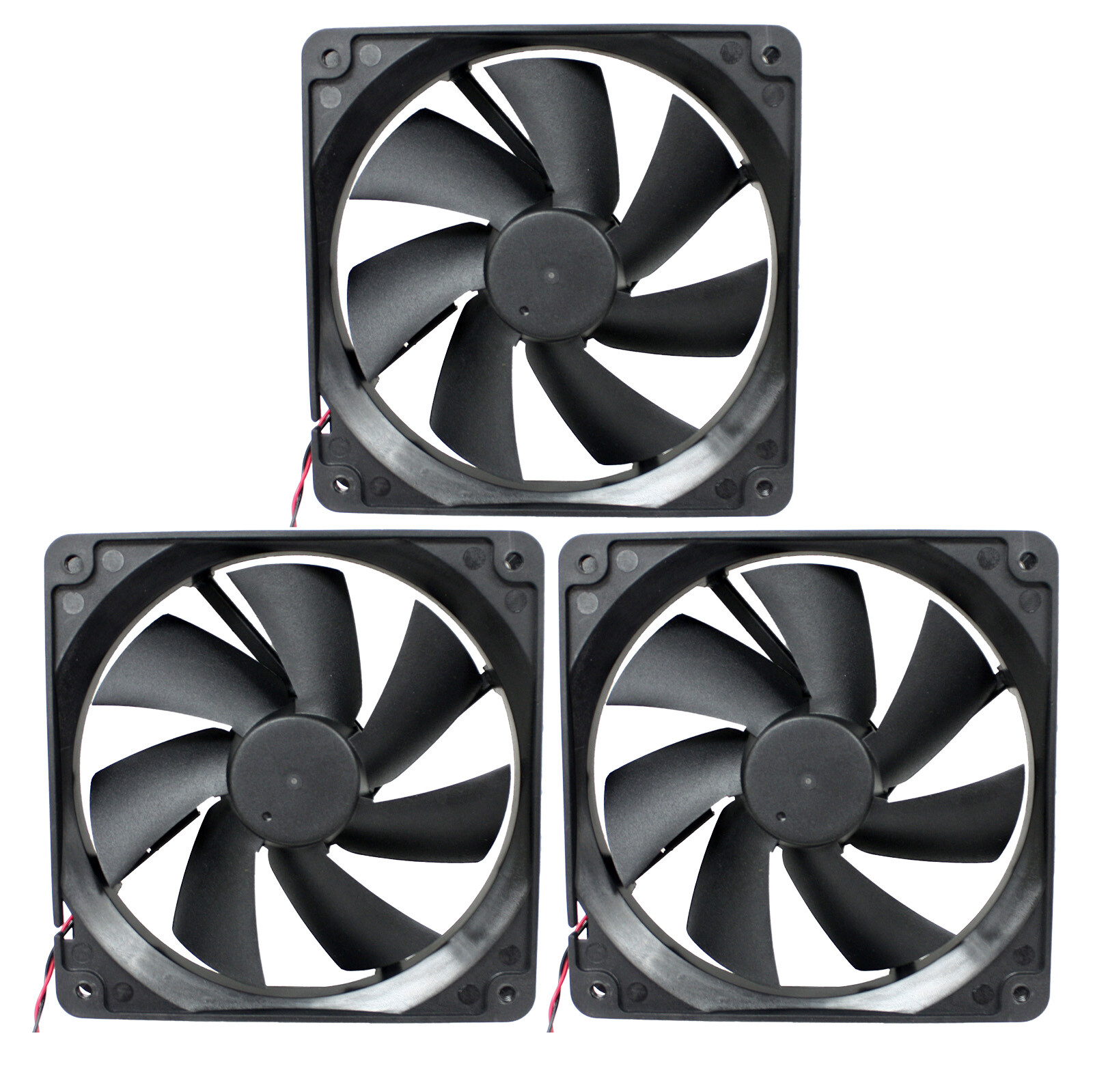 3 pack 120mm Computer Case Fan Y.S. Tech DC Brushless KM121225LS 4 Pin & Molex