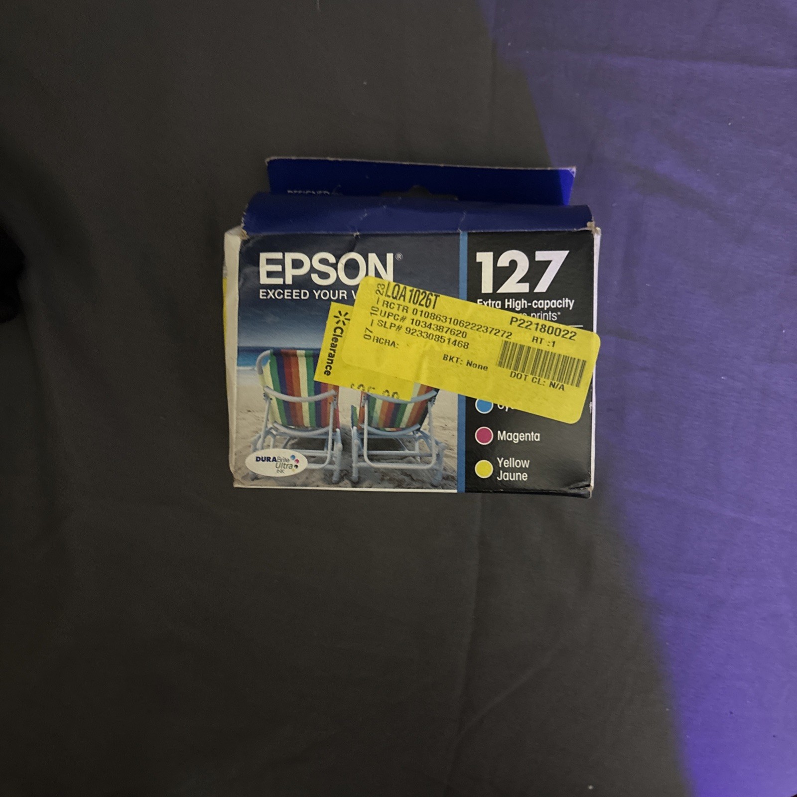 Genuine New Epson 127XL T127520 Cyan Magenta Yellow Ink Genuine OEM Exp 07/2020