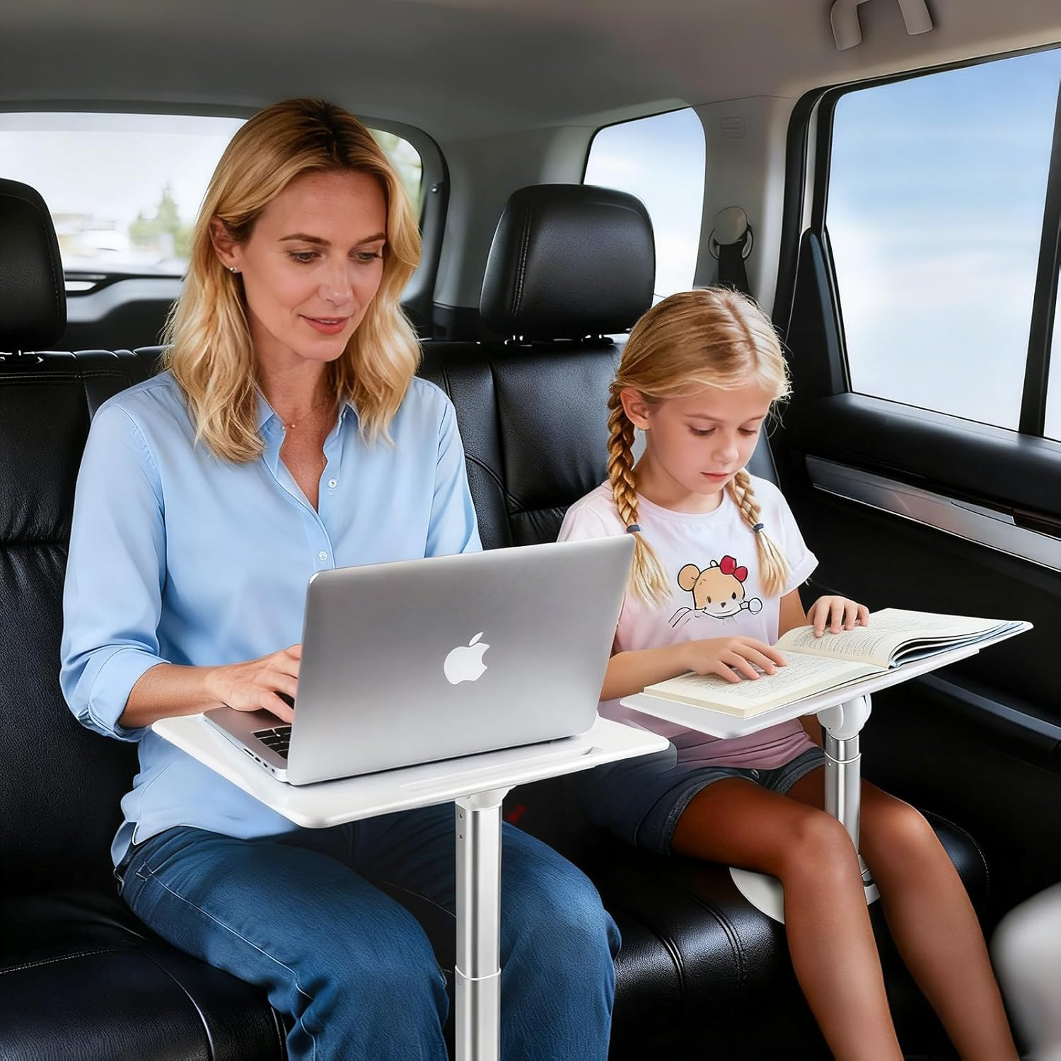 Car Desk for Laptop Passenger Seat- Adjustable Car Seat Tray Table for Work & Ea