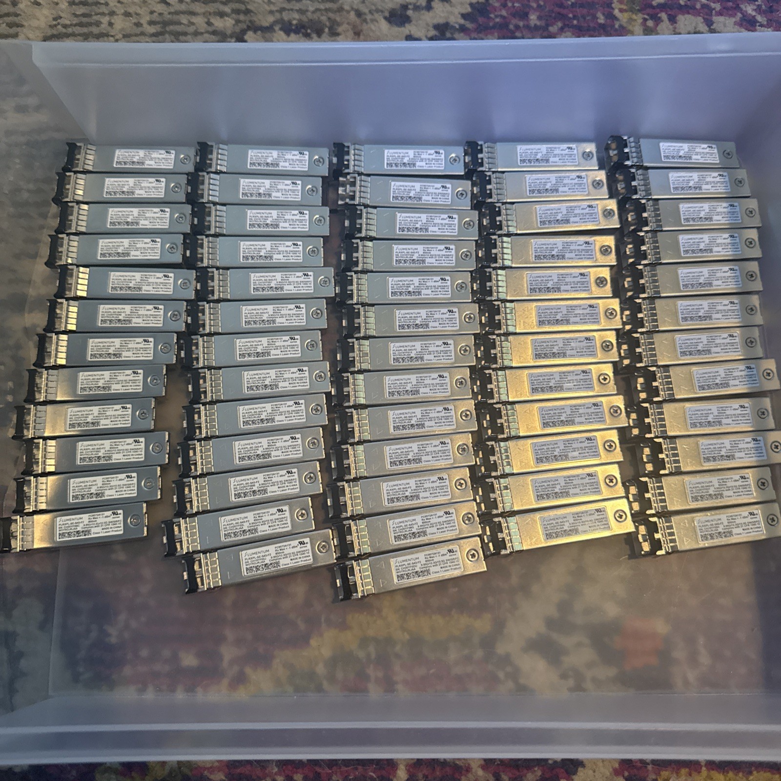 LOT OF 62 Fujitsu Lumentum FC9572A131 PLRXPL-SE-S43-F2 10G SFP+ 850nm