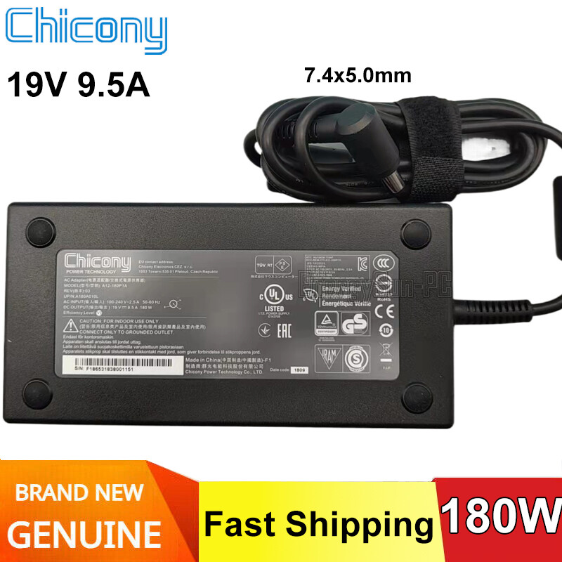 19V 9.5A 180W Original A12-180P1A A180A010L MSI 911s 911m Laptop Charger Adapter