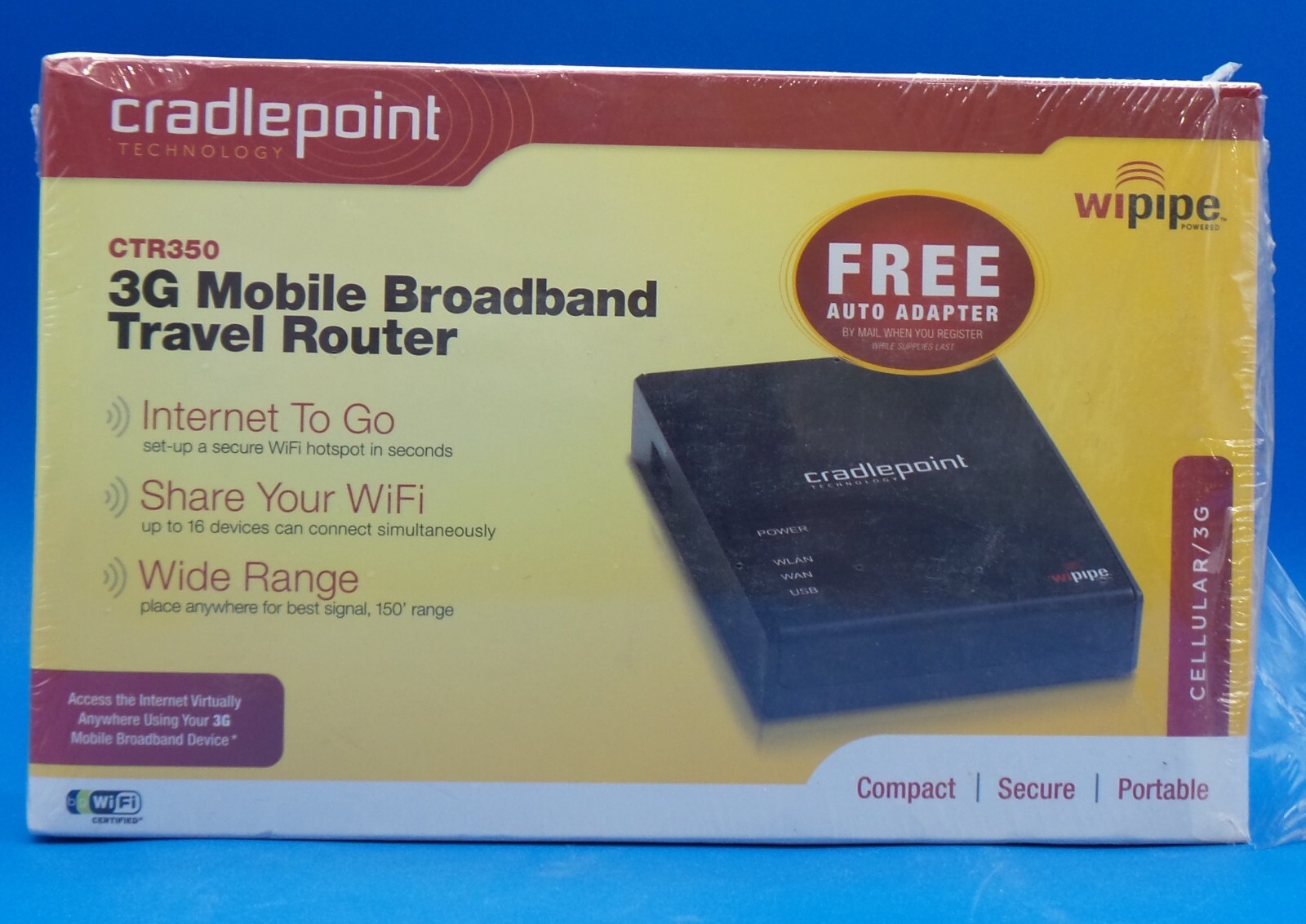 CRADLEPOINT CTR350 3G Mobile Broadband Wireless Travel Router Cellular WiFi PC