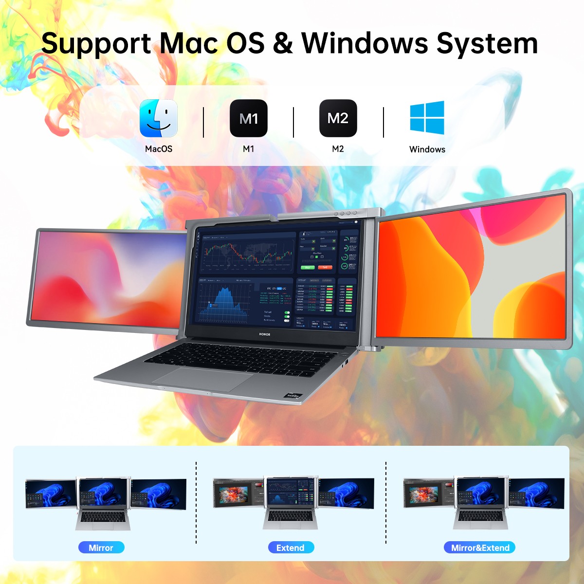2025 New Portable Laptop Screen Extender Ultra Slim Dual Monitor Mac Windows