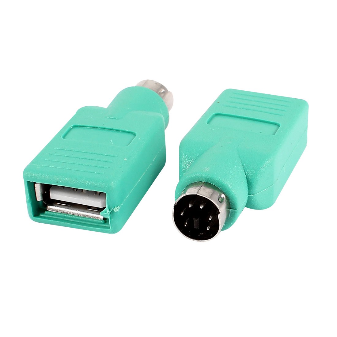 2PCS Green USB A Female to PS/2 Male Converter Changer Adapter for Keyboard