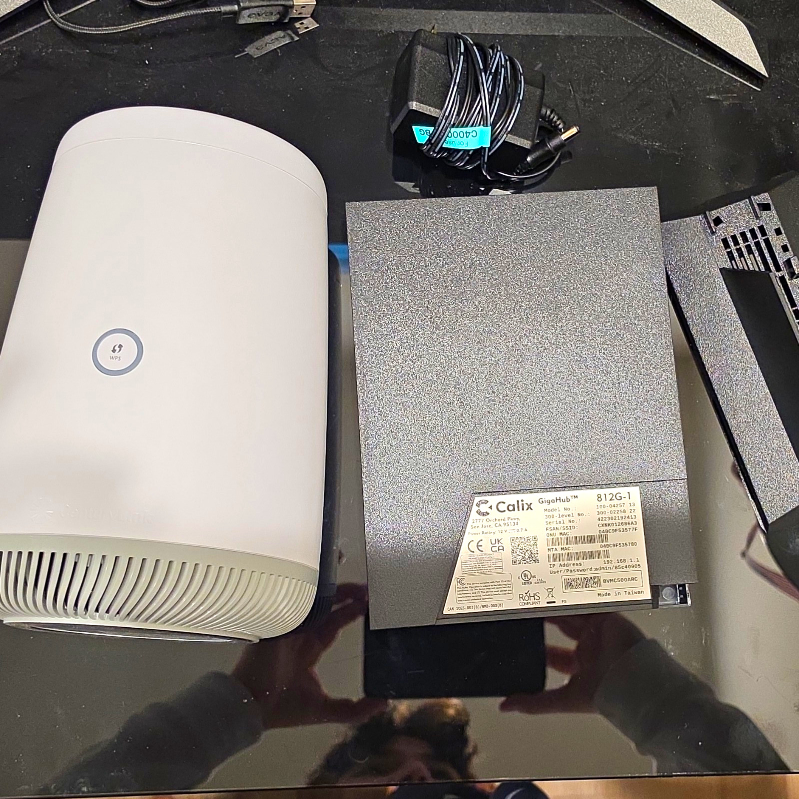 Lot CenturyLink C4000LG DSL WiFi 6 Router + Calix 812G-1 GPON ONT Fiber Gateway