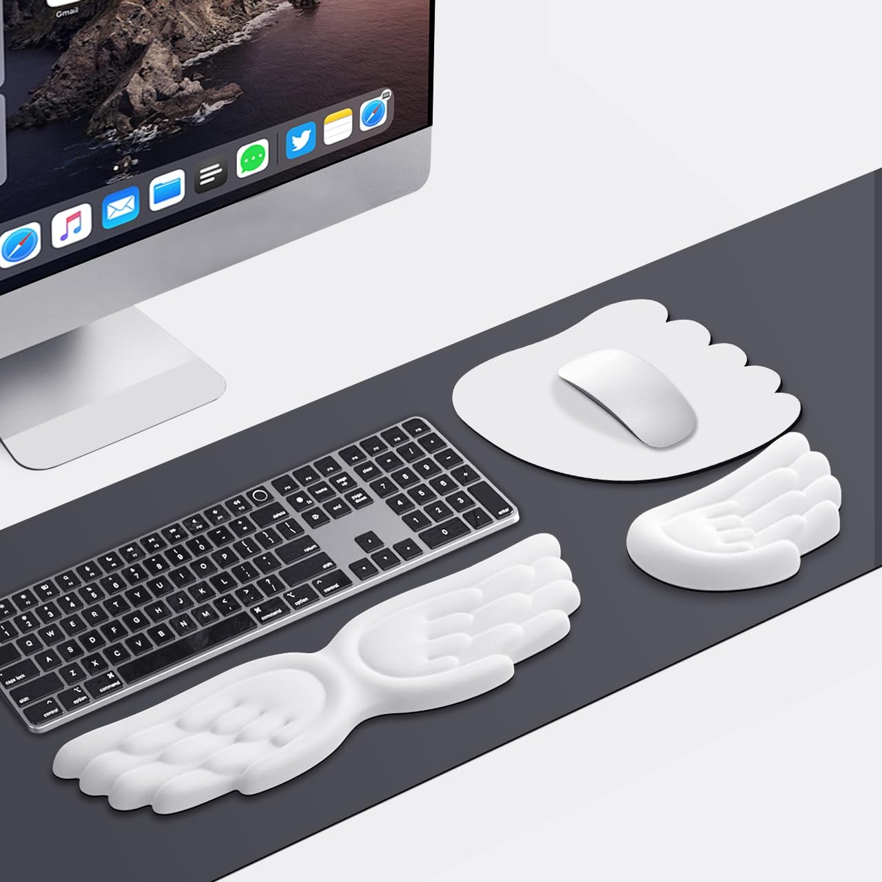 Angel Wing Wrist Rest Ergonomic Memory Foam for Keyboard