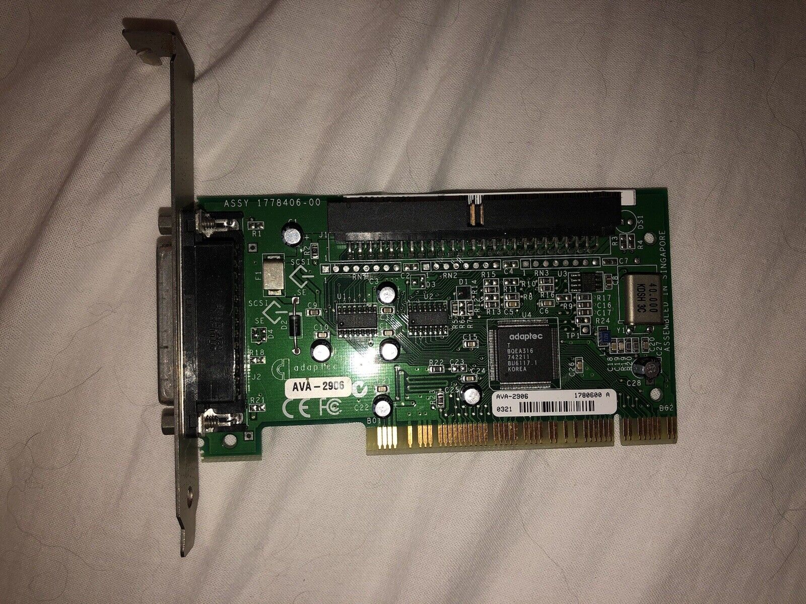 Adaptec AVA-2906 PCI-X SCSI Controller Card