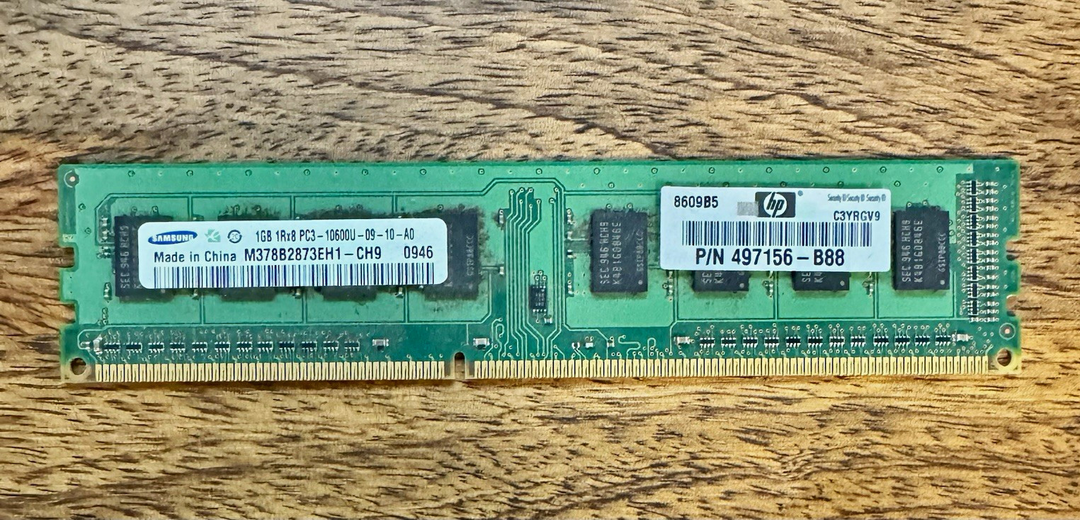 Samsung 1GB DDR3 240-Pin DIMM PC3-10600U Unbuffered RAM M378B2873EH1-CH9