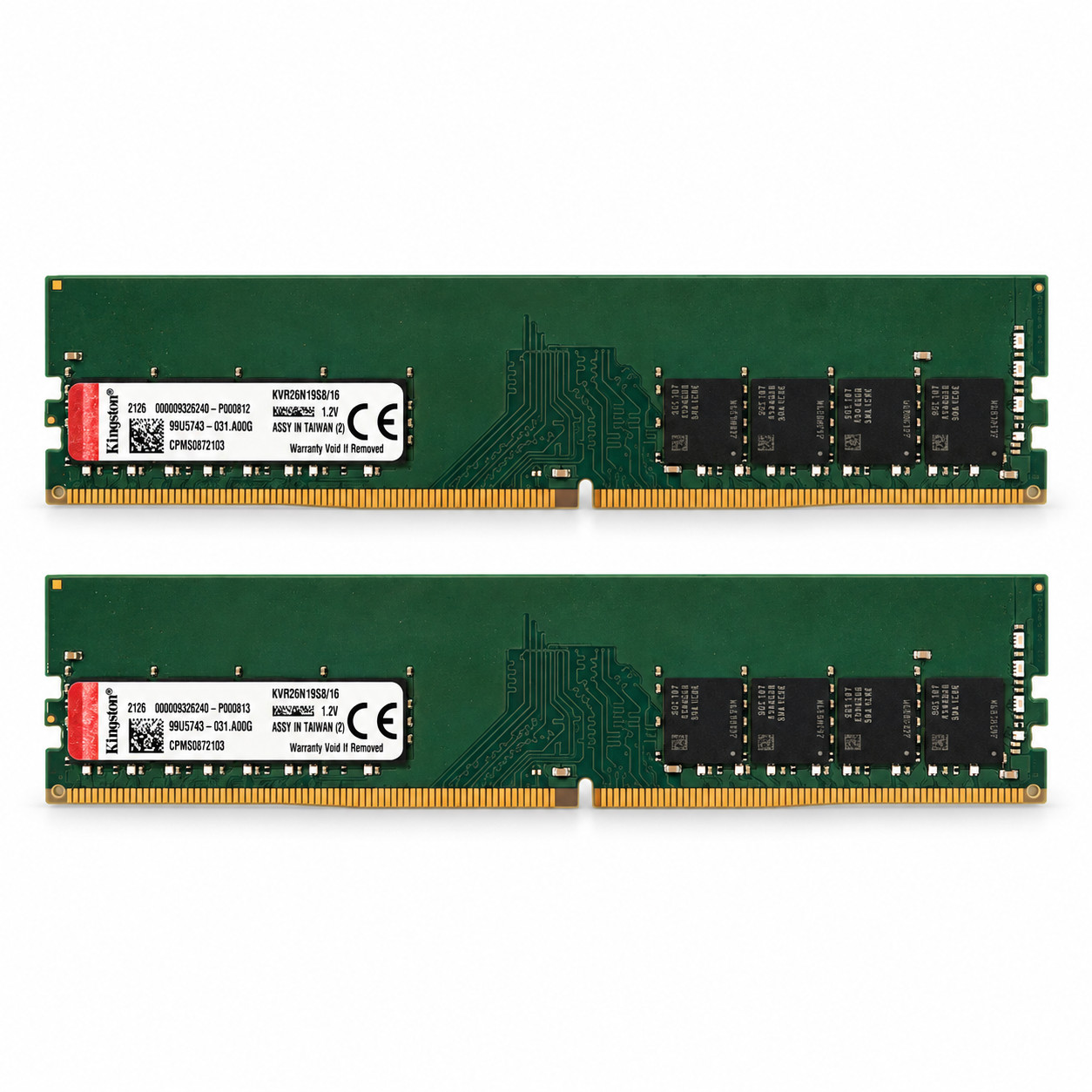 Kingston 32GB Kit 2x16GB DDR4-2666 PC4-21300 UDIMM KVR26N19S8/16 MemTest86 PASS