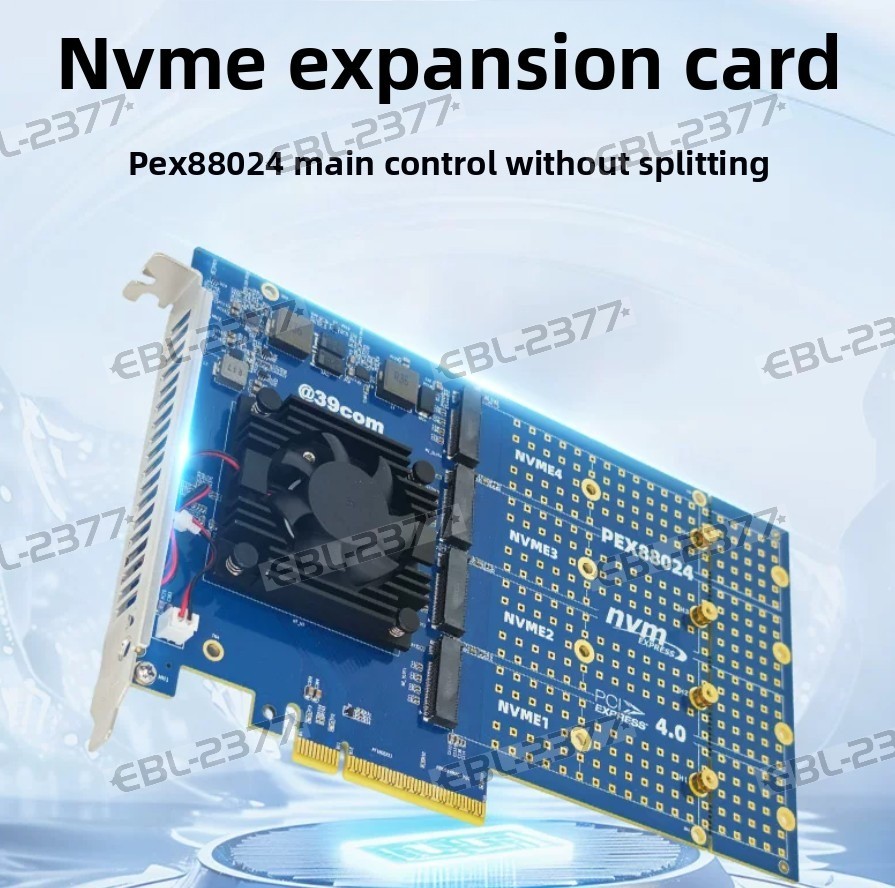 PEX88024 4 Port M.2 NVMe SSD PCIe X8 Adapter PLX88024 PCIE 4.0 IT Mode No split