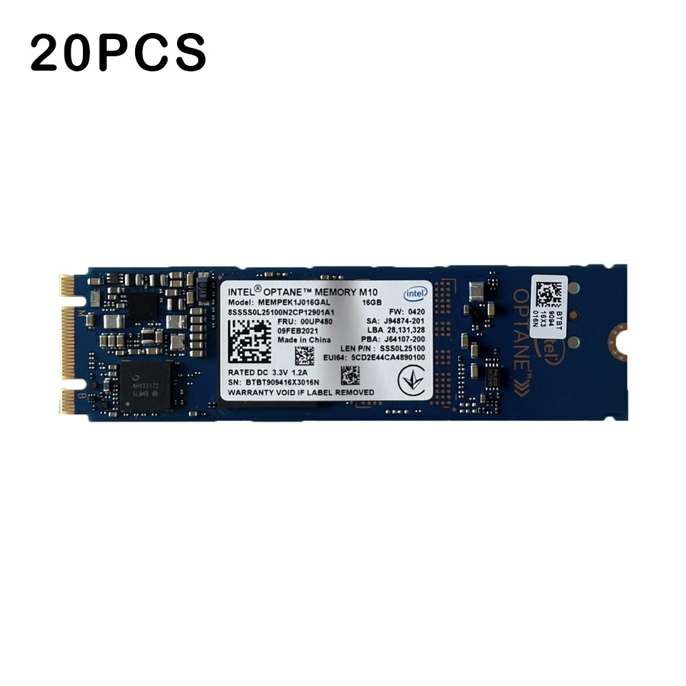 20Pcs Intel Optane Memory M10 SSD M.2 2280 16GB MEMPEK1J016GAD PCIe 3.0 Xpoint
