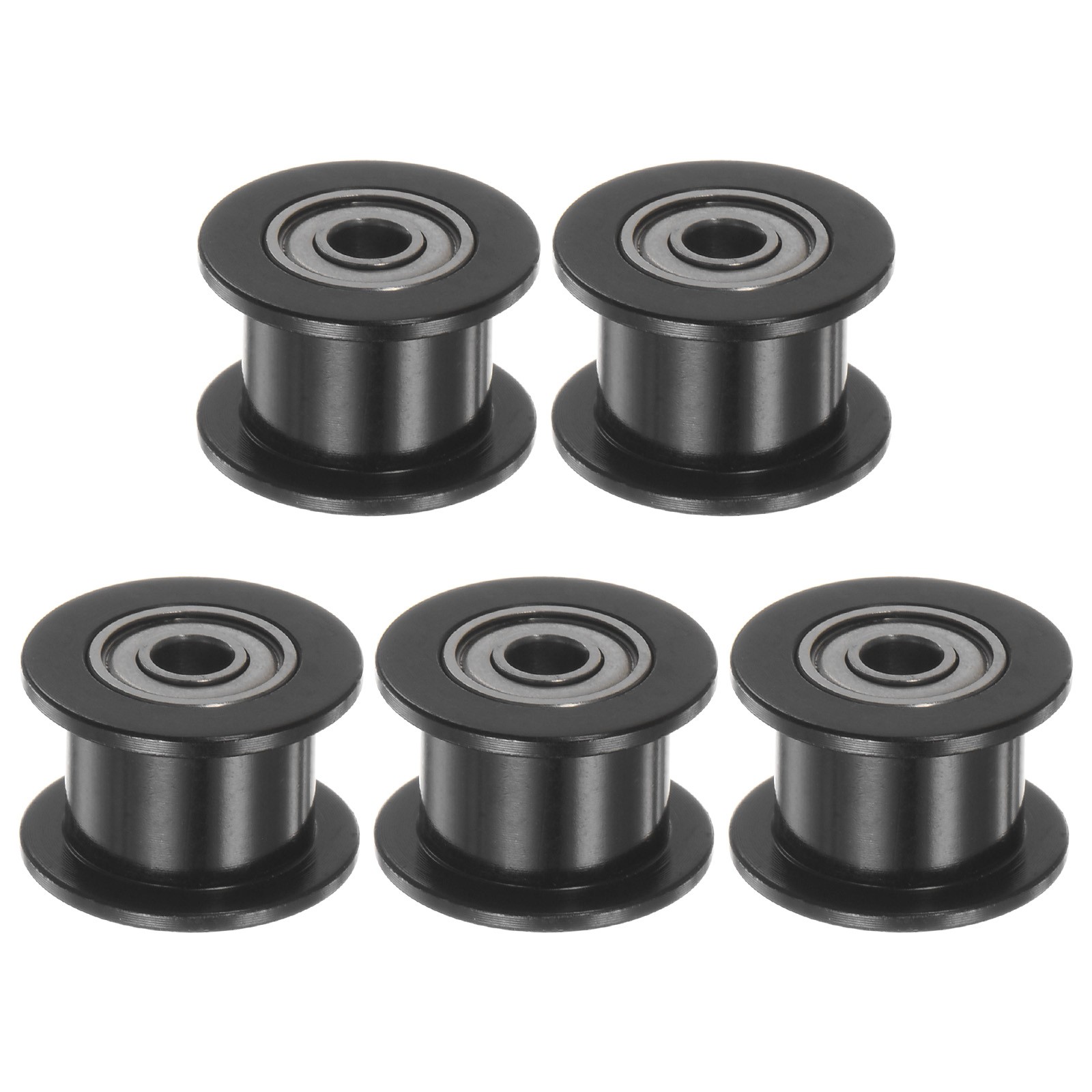 5pcs 2GT Idler Pulley 3mm Bore 13mm Dia. 6mm Width Belt Toothless, Black