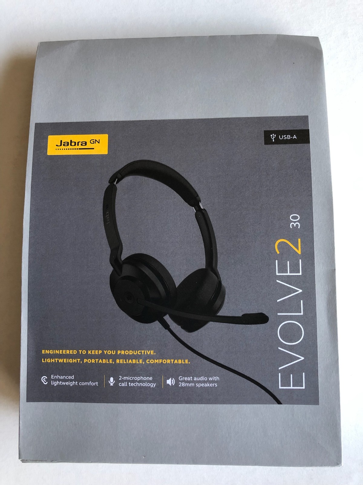Jabra Evolve2 30 UC Wired Stereo Headset W/ Mic HSC140 USB-A Black NIB
