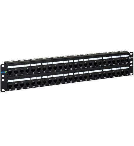 ICC CAT6A UTP Patch Panel in 110 Type with 48 Ports and 2 RMS (icmpp0486b)
