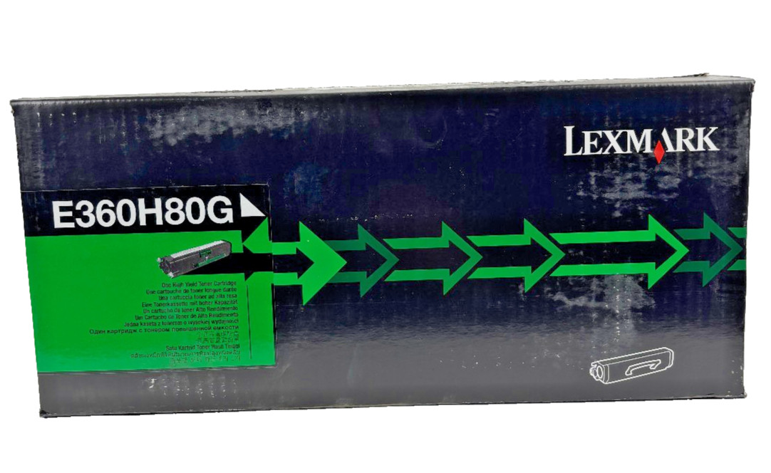 E360H80G Lexmark Black High Yield Toner Cartridge OEM E360 E460 E462 - 