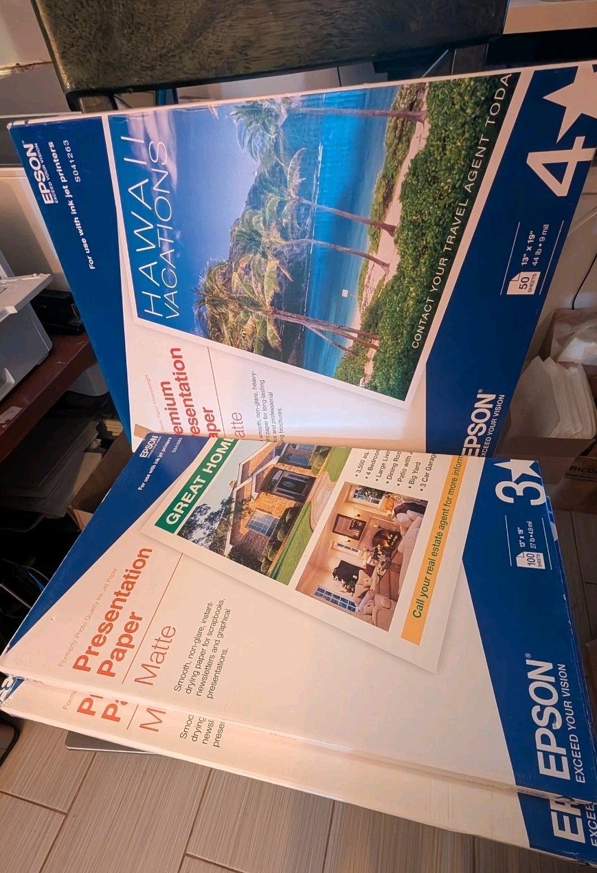 Lot 3 Epson 13x19 Presentation Paper Matte S041069 Premium 250 Sheets Old Stock