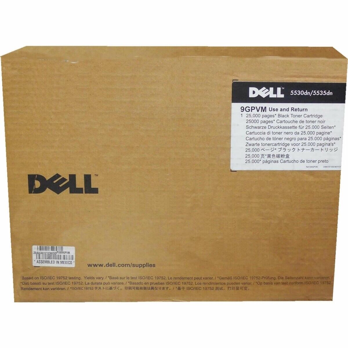 NEW SEALED Dell 9GPVM 5330dn/5535dn BLACK Toner Cartridge 25,000 PG (1TMYH)