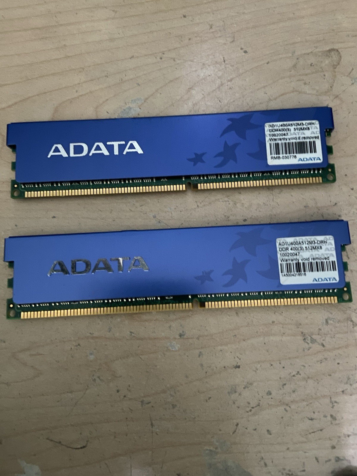 2GB 2x1GB PC-3200 ADATA DDR-400 AD1U400A512M3-DRH Blue DDR PC3200 RAM MEMORY KIT