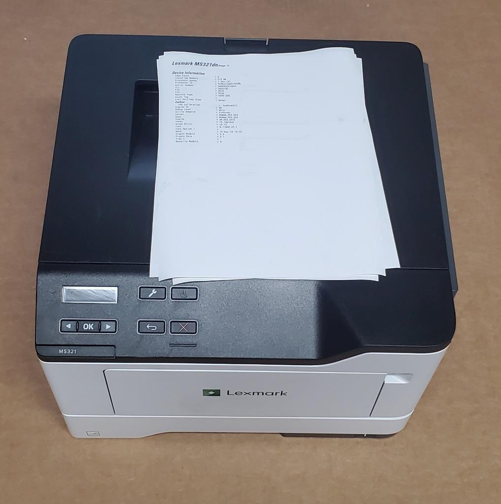 Lexmark 36S0100  MS321dn Monochrome Laser Duplex Printer PgCount 600+