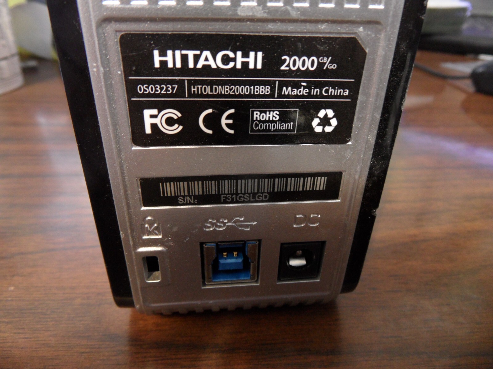 2TB External Hitachi HDS723020BLA642 0S03237 Hitachi Touro Desk Pro 105 Hours
