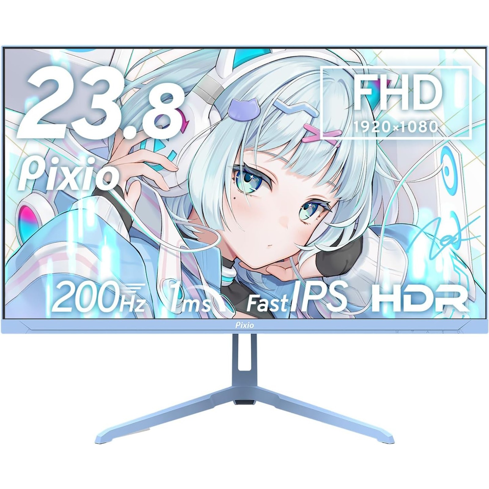 Pixio PX248 Wave Blue Gaming Monitor 23.8" 200Hz Fast IPS FHD AMD FreeSync
