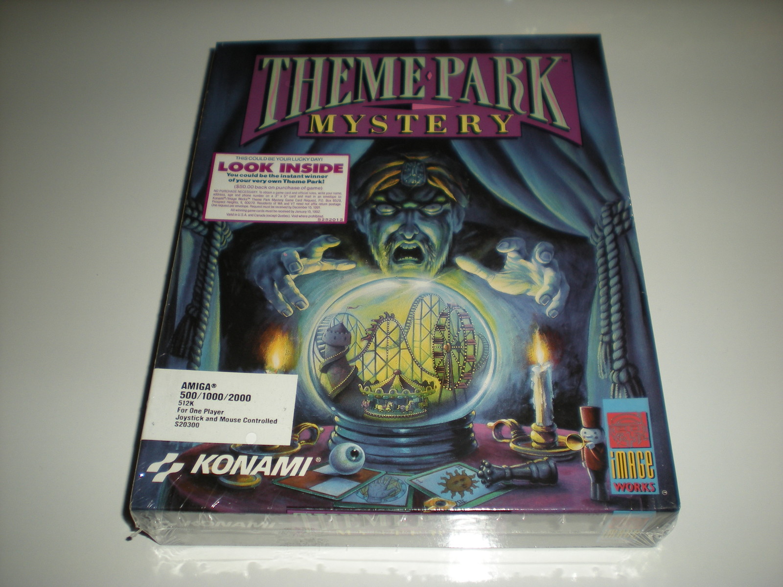 Theme Park game for the Amiga 500, 1000 & 2000. 3.5" disk size. New retail box.