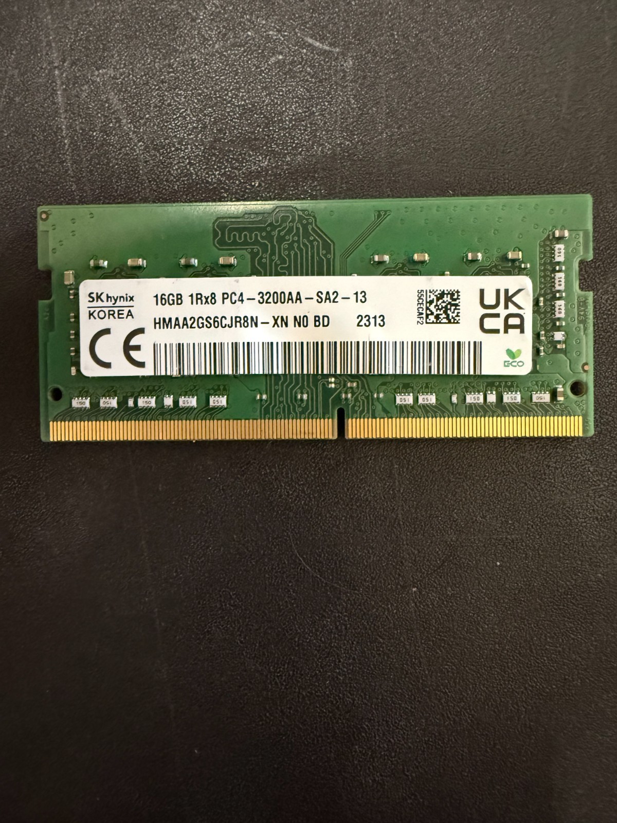 SK hynix 16GB DDR4-3200 1Rx8 SO-DIMM HMAA2GS6CJR8N-XN N0 BD HP L47726-001