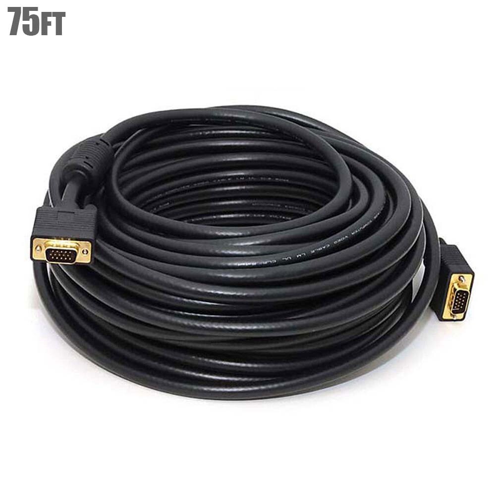 75FT Super VGA SVGA DB15 HD15 Male to Male M/M CL2 UL Monitor Cable w/ Ferrites