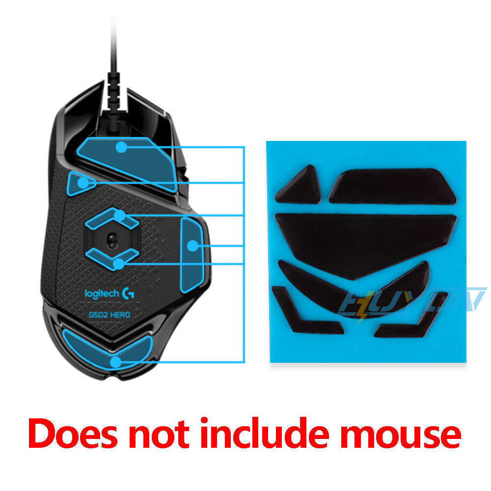 2 Sets Feet Skates 0.6mm for Logitech G502 / G502 Hero Gaming Wired Mouse Mice