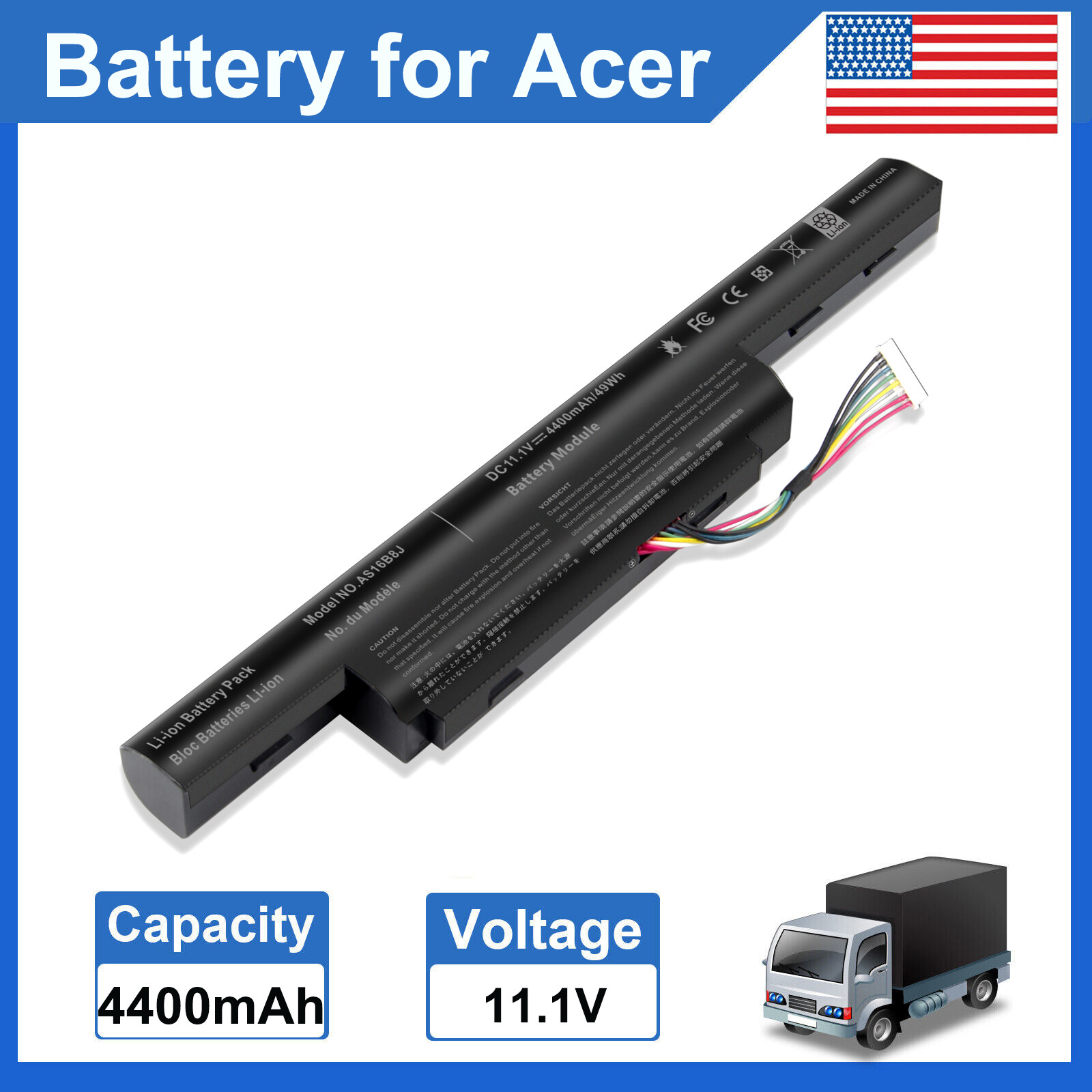 Battery for Acer Aspire E5-575G E5-575G-53VG E5-575-33BM F5-573G AS16B8J AS16B5J