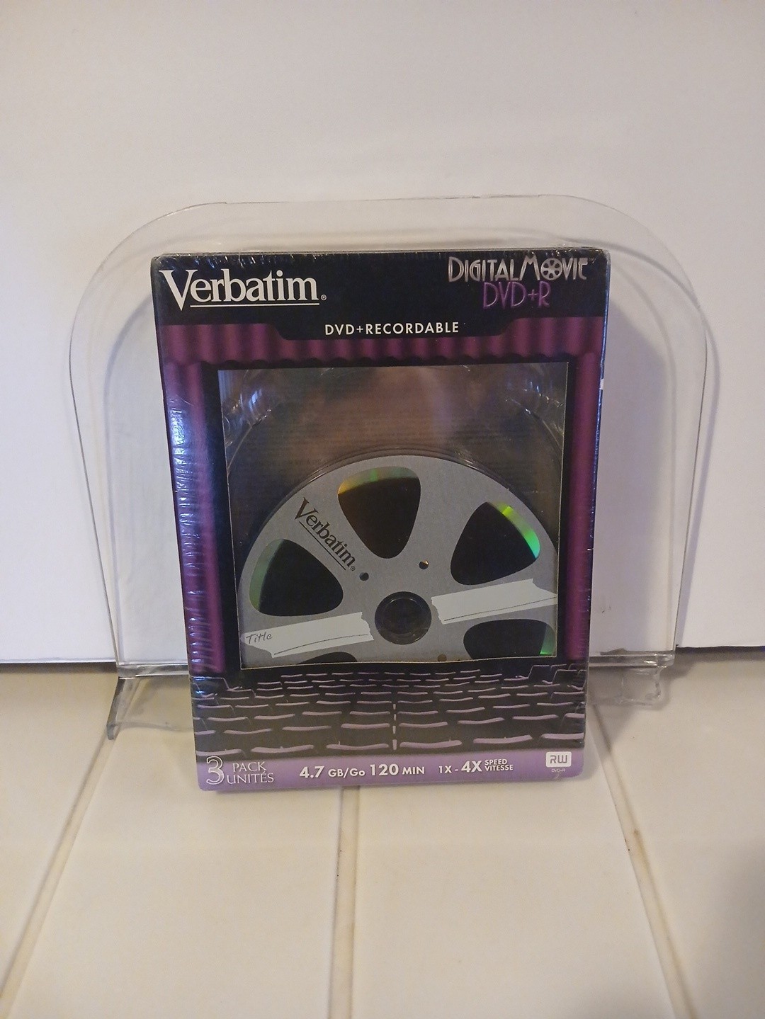 Verbatim DigitalMovie DVD+R 4.7GB 120 Min 1x-4x Recordable Discs 3 Pack ⭐️New
