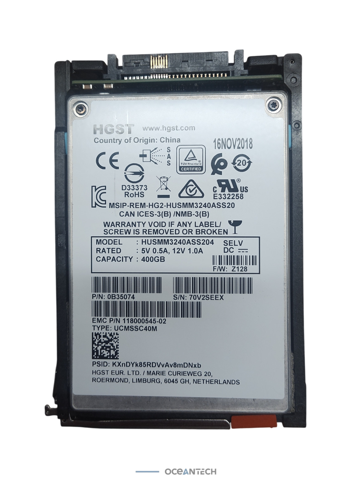Dell EMC HUSMM3240ASS204 5053242 400GB 2.5" 12Gb/s SAS SSD 118000545-02